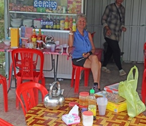 Valerie at stop near Battambang