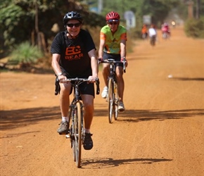 Chris Jones on red road near Kampong Chhnang