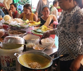 Cooking food in the Central Market Phnom Penh