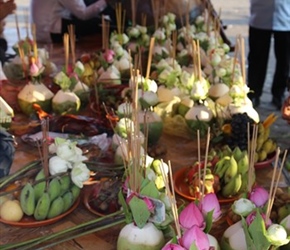 Coconuts offerings on Riverside Walk in Phnom Penh