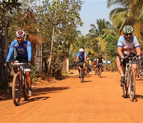 Channy and Adrian on red road to Sihanoukville