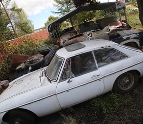 Funny place to find an MG garage, in North Plains