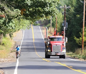 There are big trucks in the States but they are amazingly courteous and professional drivers