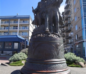 Lewis and Clarke staue at seaside, the end of their mammoth trek across the west side of America, arriving November 1805