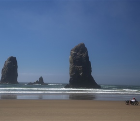 Cyclist and Cannon Beach