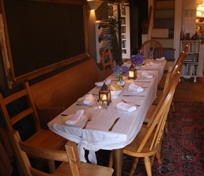 Dinner set at the Salmonberry Inn