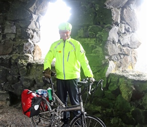 The Dee Wright Observatory was named in memory of Dee Wright, the crew’s foreman who passed away the year before. Built from local  lava, for us it provided shelter  and for the 2 walkers we met here