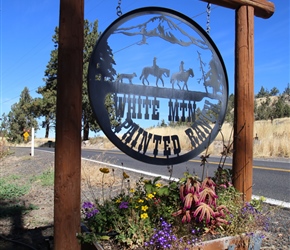 White Painted Mountain Ranch Sign