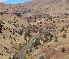 The climb out of Warm Springs Reservation