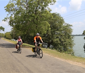 Mike and Nikkey along the Dam road just before lunch