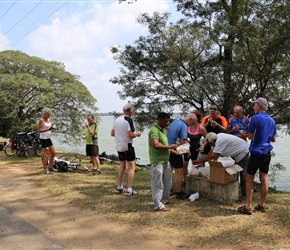 Ivan brings lunch at the resevoir