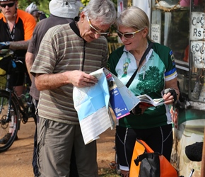 Jack and Christine checking the map at Eppawala