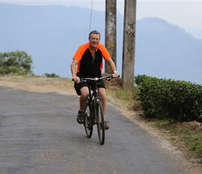 Chris Jones through the tea plantations