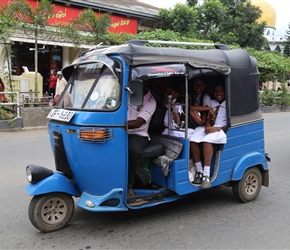 School run tug tuk in Bandarawela