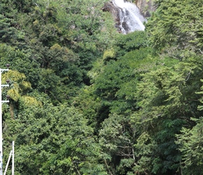 Mike and waterfall on the glorious long descent