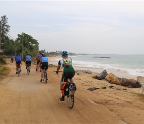 Setting off, we headed along the side of the beach on a track