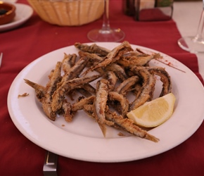 Sardines for dinner at Porto Petro