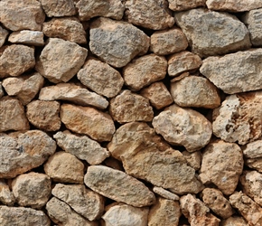 Dry Stone walling on the road from Petra