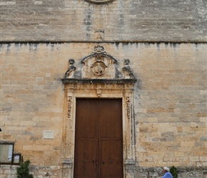 Cyclist passes Sa Pobla Church