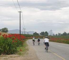 Steve, Beth and Shery on the back road to Robertson