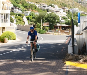 Roger Mannings arrives at Gordons Bay