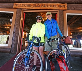 Barney and Linda at the Old Faithful Inn 