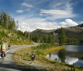 Linda and Barney pass Sylvan Lake, just before the pass of the same name