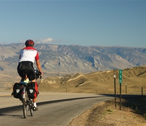 Carel descending from the first summit heading for the Chief Joseph Turn