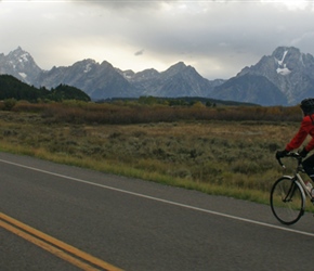 Ian heads towards the Tetons