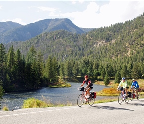 Carel, Malc and Barney along the Madison River