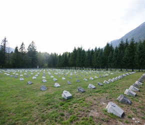 Bovec WW1 Cemetery. Over 600 Austro Hungarian soldiers were moved here from several others n the area