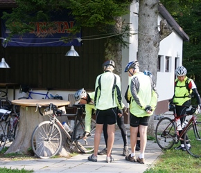 Checking out the bikes at Rahov Skocjan