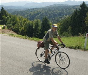 Barney on the plateau road from Logatec