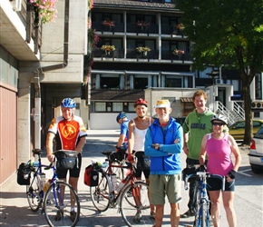 Peter joins us outside Hotel Cerkno