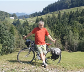 Neil at the top of the climb