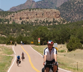 Phil finds the tarmac at the end of the ride into Canon City