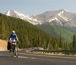 Tony, Michael, Helen and Colin approach the summit of Monarch Pass