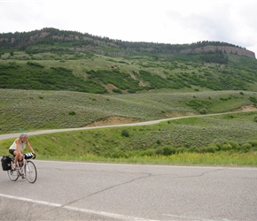 Valerie ascends the pass near Black Canyon of the Gunnison