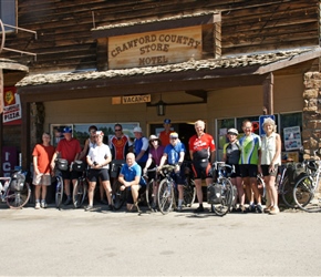 Group outside Crawford Store and Motel