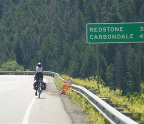 Carel starts the climb to McClure Pass