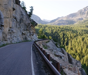 Starting out on Independence Pass. A narrow section 6 miles in