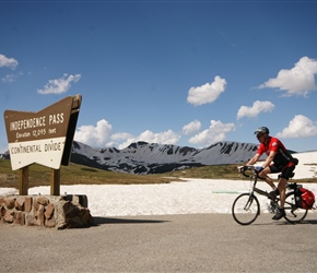 Tony arrives at the summit of Independence Pass