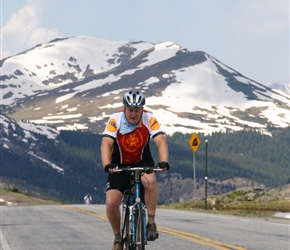 Peter arrives at the summit of Independence Pass