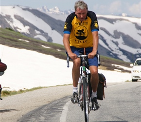 Emrys arrives at the summit of Independence Pass