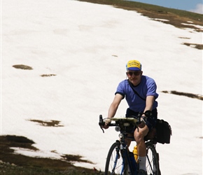 Colin arrives at the summit of Independence Pass