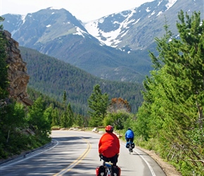 Carel and Malc descend to Estes Park