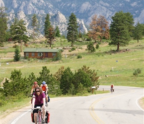 Helen Dutton et al on the climb out of Estes Park