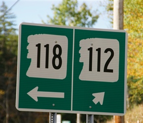 New Hampshire signs, featuring the old man of the mountain, a rock formation that fell in 2003