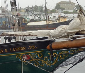 Schooner and fishing boat in Gloucester Harbour