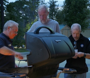 Tony and Colin helped out with the BBQ by the manager